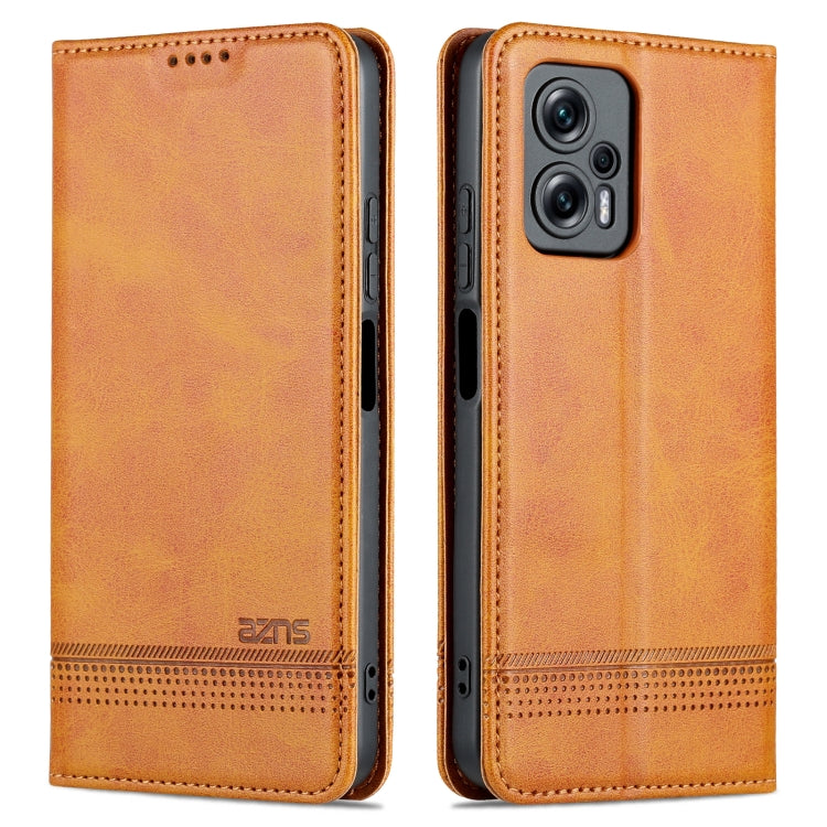 Custodia per telefono in pelle con texture di vitello magnetica AZNS, For Xiaomi 12 Lite, For Xiaomi Redmi Note 11T Pro / Poco X4 GT