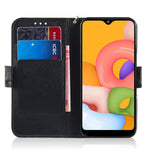 Custodia portafoglio in pelle flip per Samsung Galaxy A01