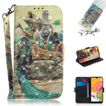 Custodia portafoglio in pelle flip per Samsung Galaxy A01