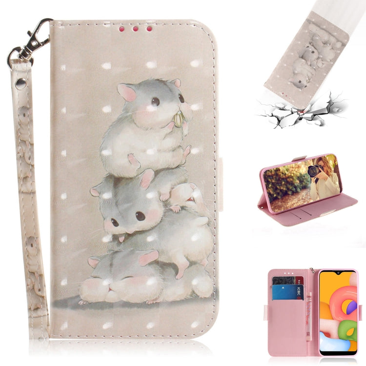 Custodia portafoglio in pelle flip per Samsung Galaxy A01