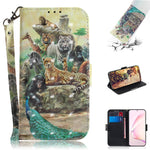 Custodia portafoglio in pelle con pittura 3D per Galaxy S10 Lite