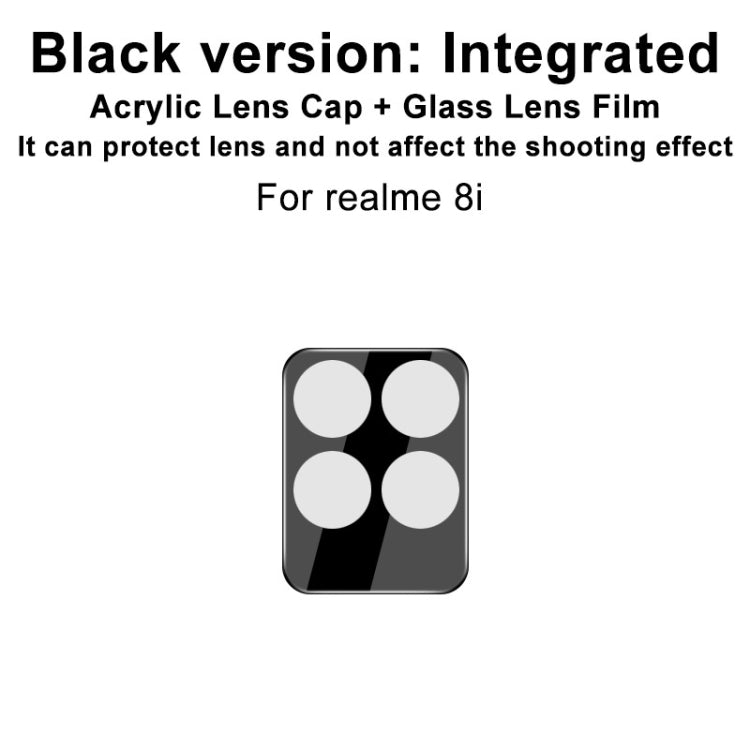 Pellicola in vetro temperato con obiettivo per fotocamera posteriore integrata imak con copriobiettivo versione nera, For OnePlus Nord CE 2 Lite 5G, For OPPO Realme 8i, For OPPO Realme Narzo 50 5G, For OPPO Realme Narzo 50A Prime, For vivo T1 Pro 5G