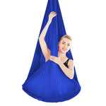 Amaca yoga aerea antigravità per interni senza nodi con fibbia / cinturino di estensione, dimensioni: 400x280 cm