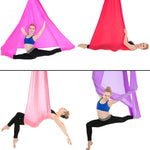 Amaca yoga aerea antigravità per interni senza nodi con fibbia / cinturino di estensione, dimensioni: 400x280 cm