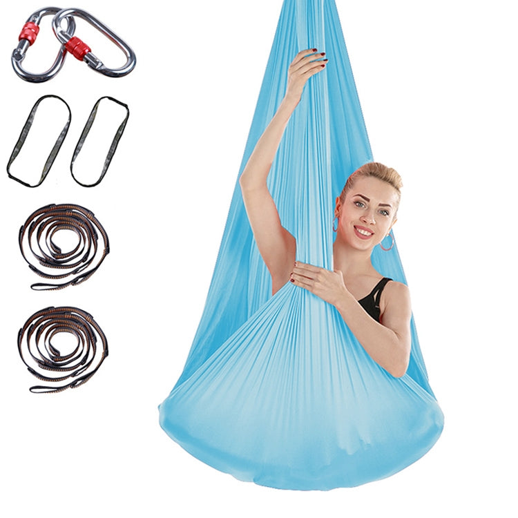 Amaca yoga aerea antigravità per interni senza nodi con fibbia / cinturino di estensione, dimensioni: 400x280 cm