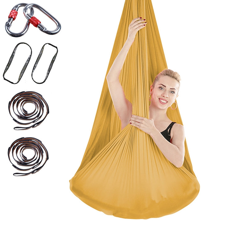 Amaca yoga aerea antigravità per interni senza nodi con fibbia / cinturino di estensione, dimensioni: 400x280 cm