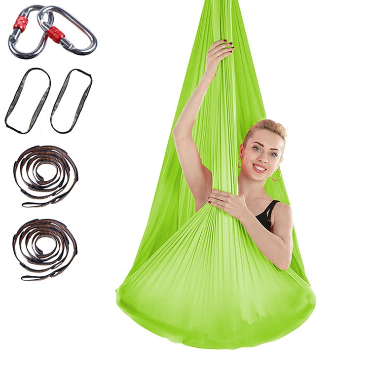 Amaca yoga aerea antigravità per interni senza nodi con fibbia / cinturino di estensione, dimensioni: 400x280 cm