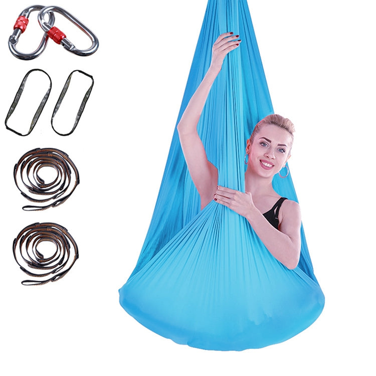 Amaca yoga aerea antigravità per interni senza nodi con fibbia / cinturino di estensione, dimensioni: 400x280 cm