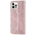 Custodia portafoglio in pelle con motivo Life of Tree per iPhone