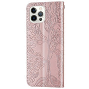 Custodia per telefono in pelle con motivo in rilievo Life of Tree, For iPhone 14 Pro Max, For iPhone 14 Pro, For iPhone 14 Plus, For iPhone 14