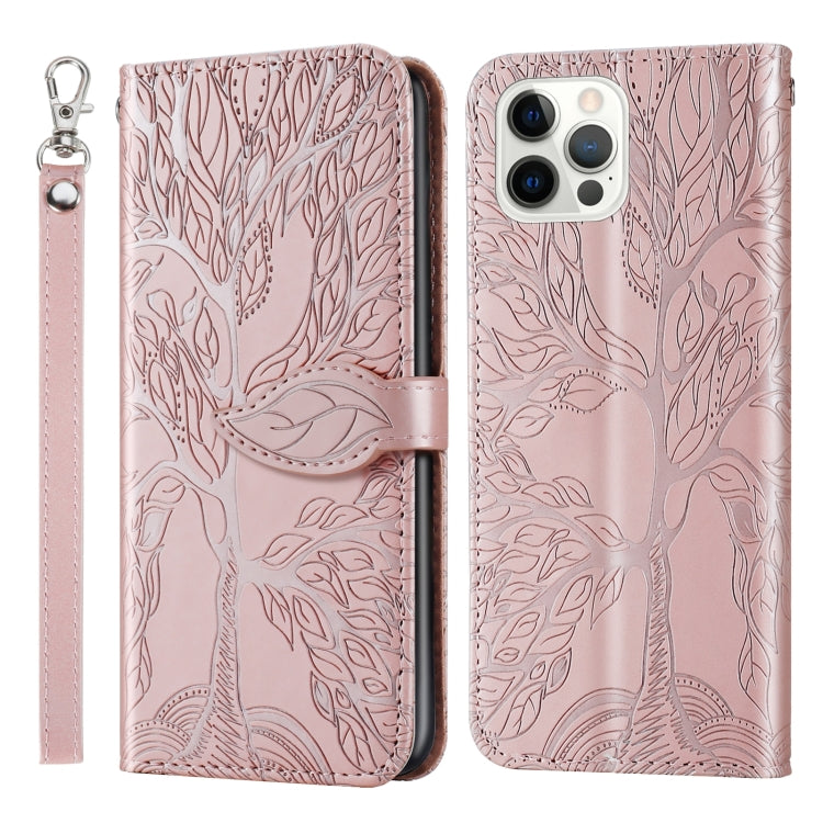 Custodia per telefono in pelle con motivo in rilievo Life of Tree, For iPhone 14 Pro Max, For iPhone 14 Pro, For iPhone 14 Plus, For iPhone 14