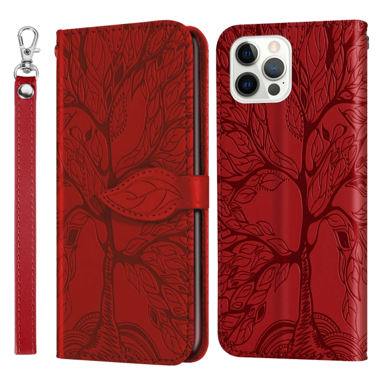Custodia portafoglio in pelle con motivo Life of Tree per iPhone