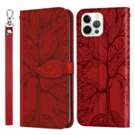 Custodia portafoglio in pelle con motivo Life of Tree per iPhone