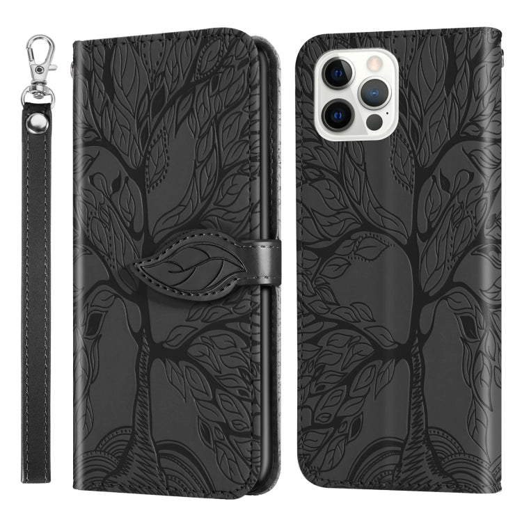 Custodia portafoglio in pelle con motivo Life of Tree per iPhone