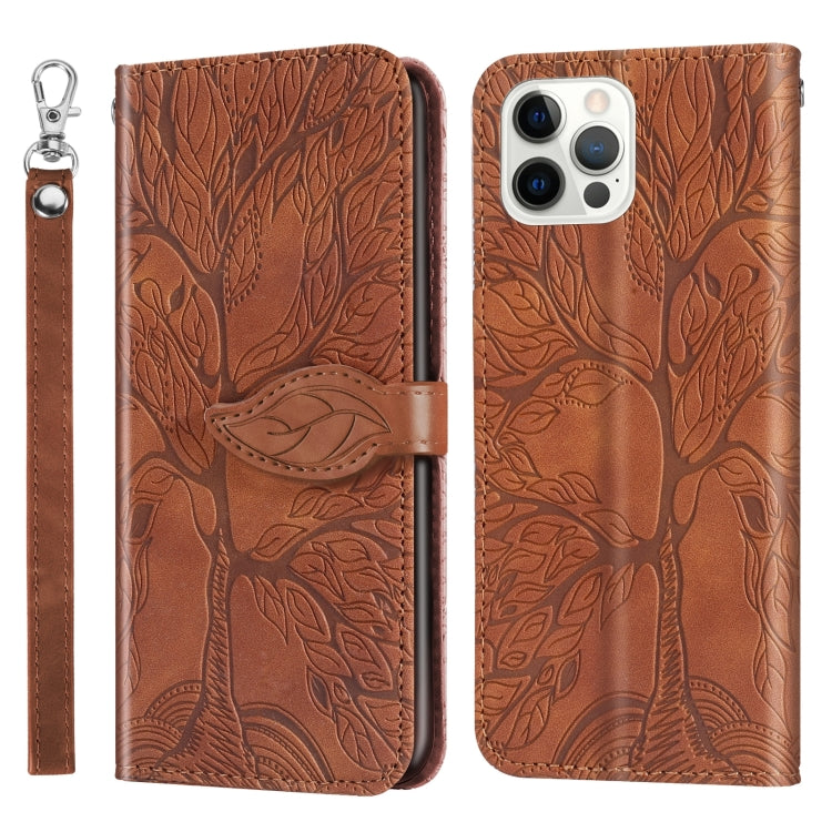 Custodia portafoglio in pelle con motivo Life of Tree per iPhone