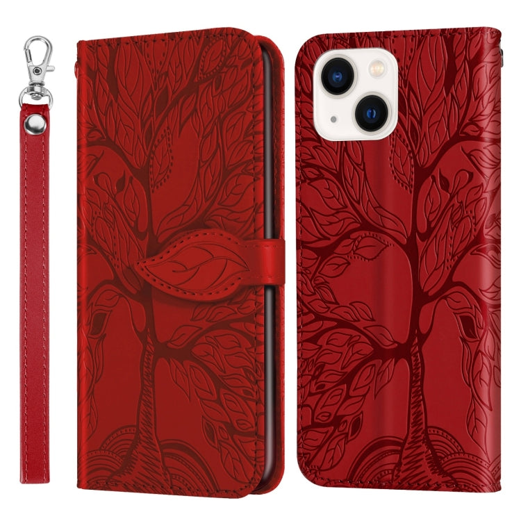 Custodia portafoglio in pelle con motivo Life of Tree per iPhone