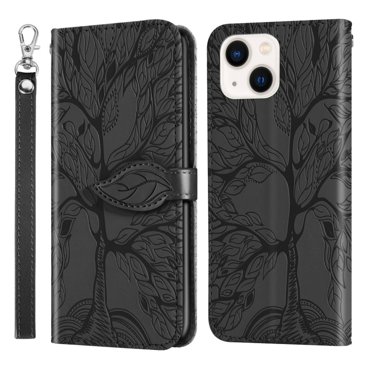 Custodia portafoglio in pelle con motivo Life of Tree per iPhone