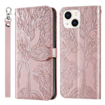 Custodia portafoglio in pelle con motivo Life of Tree per iPhone