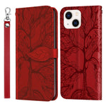 Custodia portafoglio in pelle con motivo Life of Tree per iPhone