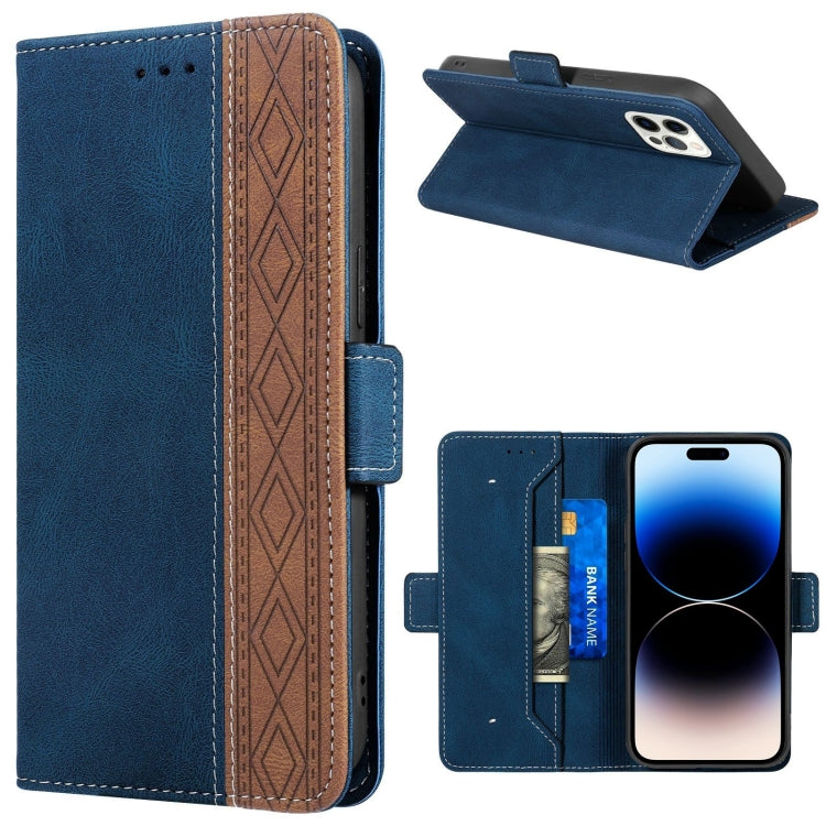 Custodia in pelle RFID magnetica con cuciture, For iPhone 14 Pro Max, For iPhone 14 Pro, For iPhone 14, For iPhone 14 Plus