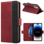 Custodia portafoglio in pelle con RFID per iPhone 14 Plus