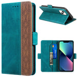 Custodia portafoglio in pelle con RFID per iPhone 14 Plus