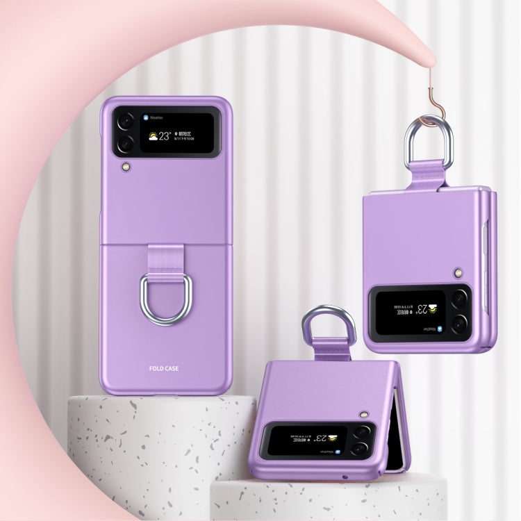 Custodia per telefono pieghevole Skin Feel con portachiavi con coulisse, For Samsung Galaxy Z Flip4