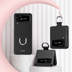 Custodia per telefono pieghevole Skin Feel con portachiavi con coulisse, For Samsung Galaxy Z Flip4