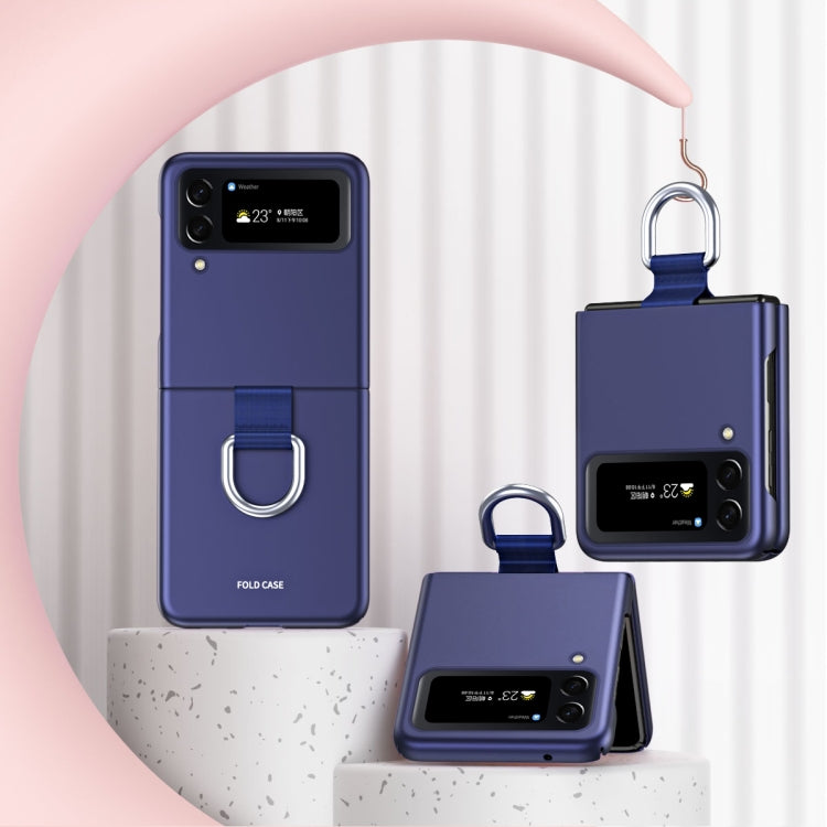 Custodia per telefono pieghevole Skin Feel con portachiavi con coulisse, For Samsung Galaxy Z Flip4