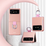Custodia per telefono pieghevole Skin Feel con portachiavi con coulisse, For Samsung Galaxy Z Flip4