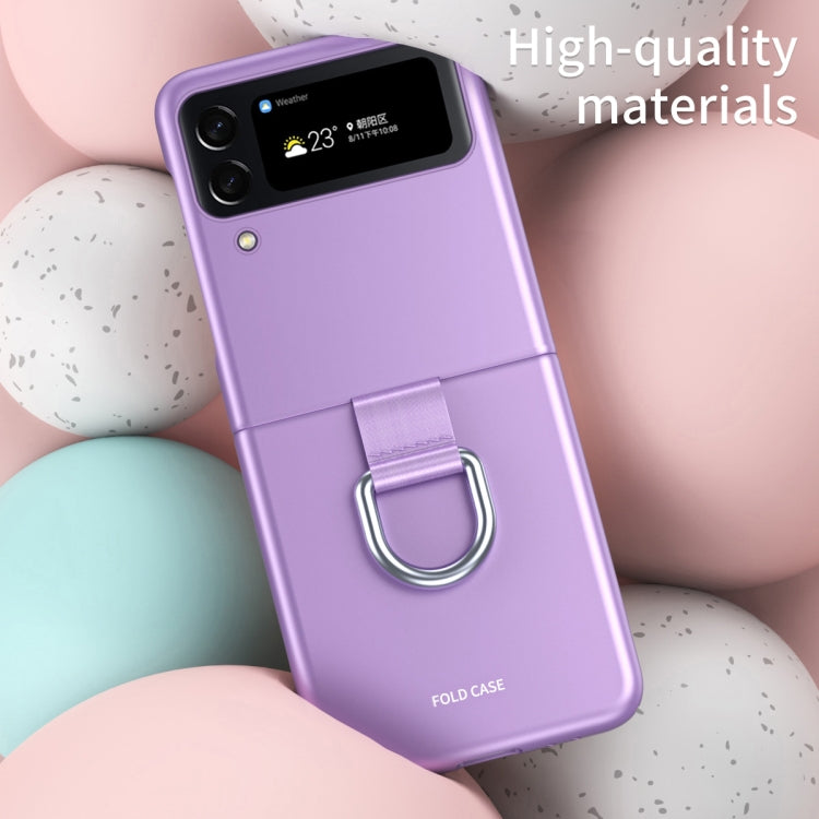 Custodia per telefono pieghevole Skin Feel con portachiavi con coulisse, For Samsung Galaxy Z Flip4