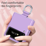 Custodia per telefono pieghevole Skin Feel con portachiavi con coulisse, For Samsung Galaxy Z Flip4