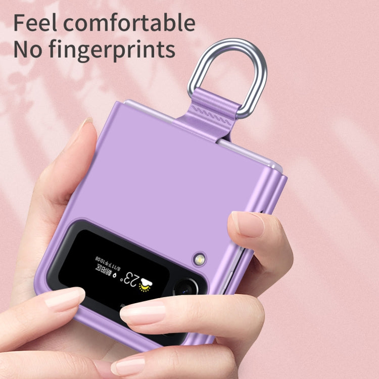 Custodia per telefono pieghevole Skin Feel con portachiavi con coulisse, For Samsung Galaxy Z Flip4