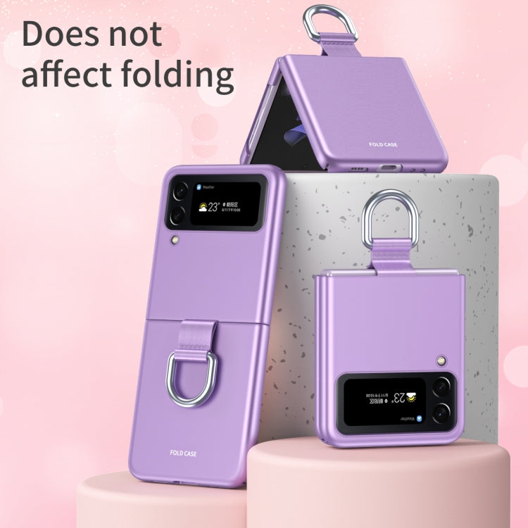 Custodia per telefono pieghevole Skin Feel con portachiavi con coulisse, For Samsung Galaxy Z Flip4