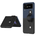 Custodia per telefono pieghevole con cinturino in pelle a contrasto, For Samsung Galaxy Z Flip4