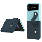 Custodia per telefono pieghevole con cinturino in pelle a contrasto, For Samsung Galaxy Z Flip4