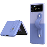 Custodia per telefono pieghevole con cinturino in pelle a contrasto, For Samsung Galaxy Z Flip4