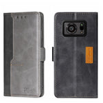 Custodia per telefono in pelle con fibbia laterale a contrasto di colore, For Sharp Aquos R6