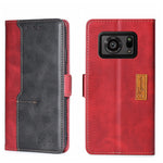Custodia per telefono in pelle con fibbia laterale a contrasto di colore, For Sharp Aquos R6