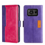 Custodia per telefono in pelle con fibbia laterale a contrasto di colore, For Sharp Aquos R6