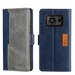 Custodia per telefono in pelle con fibbia laterale a contrasto di colore, For Sharp Aquos R6