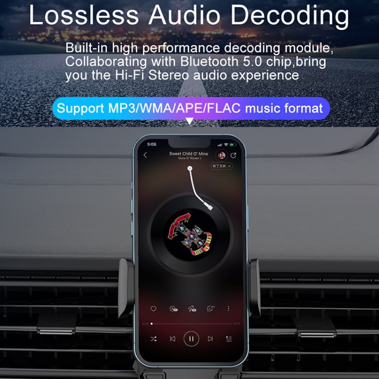 C1 Supporto per telefono con presa d'aria per trasmettitore FM per lettore MP3 Bluetooth 5.0 per auto, C1
