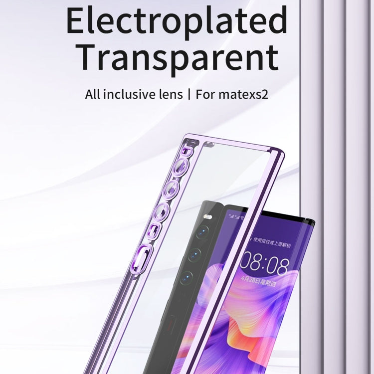 Custodia protettiva per telefono con copertura totale galvanica in TPU, For Huawei Mate Xs 2