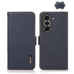 KHAZNEH Custodia per telefono RFID in vera pelle Litchi magnetica laterale, For Huawei Nova 10, For Huawei Nova 10 Pro