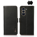 KHAZNEH Custodia per telefono RFID in vera pelle Litchi magnetica laterale, For Huawei Nova 10, For Huawei Nova 10 Pro