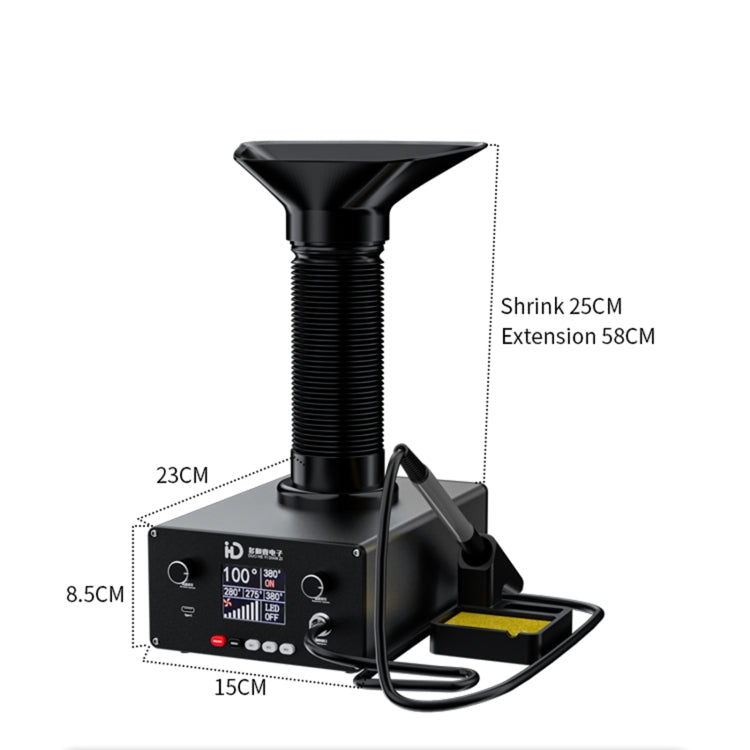 D-201 2 in 1 Intelligent Constant Temperature Soldering Iron with Solder Fume Absorber Tool, US Plug, UK Plug, AU Plug, EU Plug