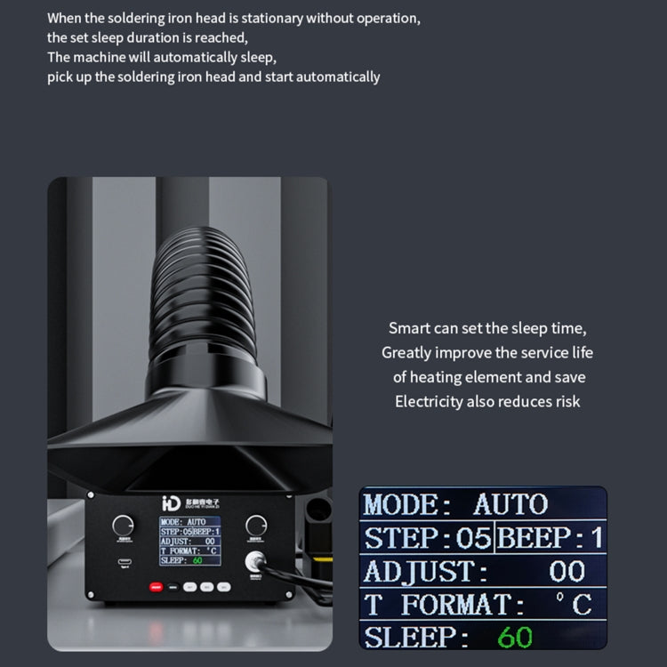 D-201 2 in 1 Saldatore a temperatura costante intelligente con strumento per assorbire il fumo di saldatura,, US Plug, UK Plug, AU Plug, EU Plug