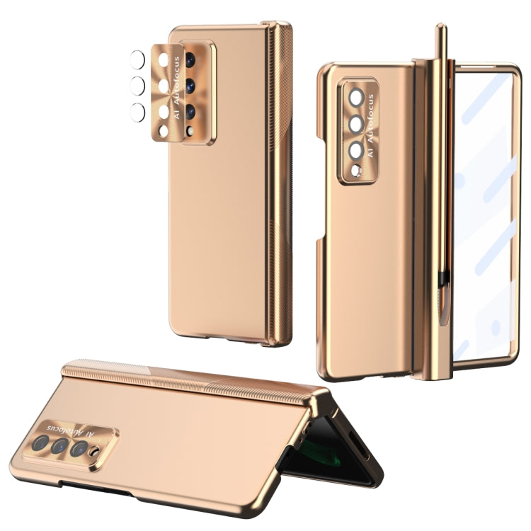 Custodia per telefono pieghevole incernierata galvanica con S Pen Fold Edition, For Samsung Galaxy Z Fold3 5G