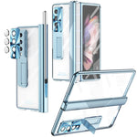 Custodia per telefono placcata con cerniere magnetiche con supporto, For Samsung Galaxy Z Fold3 5G