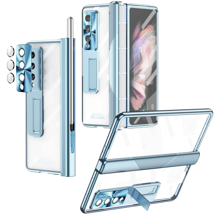 Custodia per telefono placcata con cerniere magnetiche con supporto, For Samsung Galaxy Z Fold3 5G